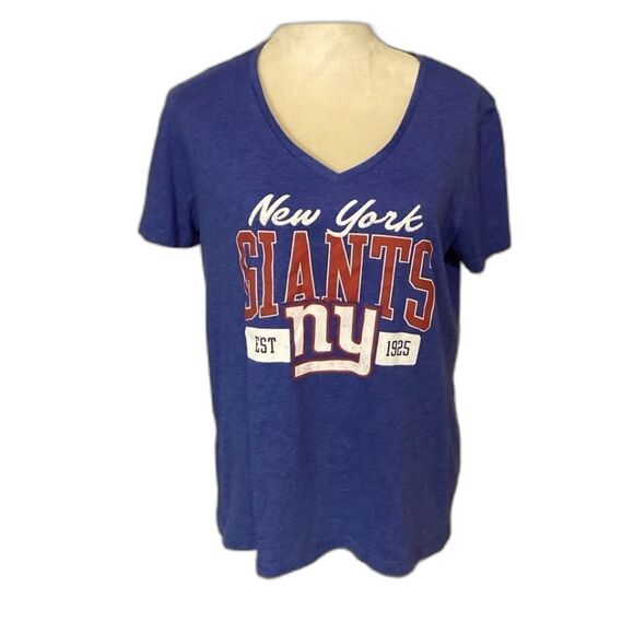 NFL T-Shirt Women’s Size XXL Color Blue New York Giants V Neck Team Apparel - Picture 1 of 7